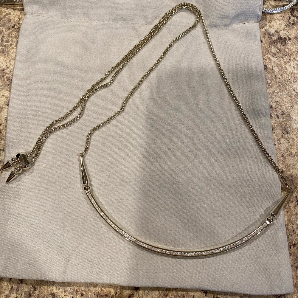 Kendra Scott Gold Pavé Bar Necklace